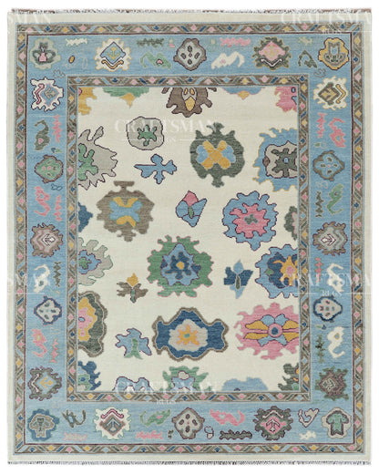 8x10 feet Wool Hand-Knotted Oushak-Inspired Rug | Craftsman Rugs Exclusive