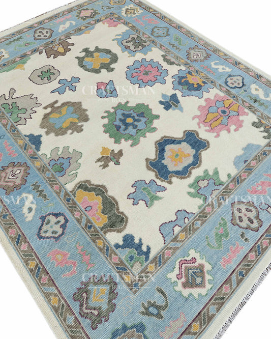 8x10 feet Wool Hand-Knotted Oushak-Inspired Rug | Craftsman Rugs Exclusive
