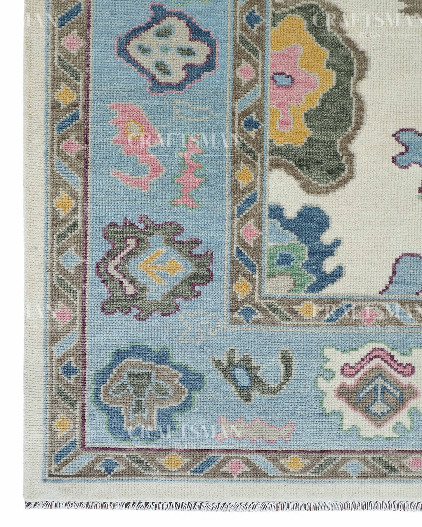 8x10 feet Wool Hand-Knotted Oushak-Inspired Rug | Craftsman Rugs Exclusive