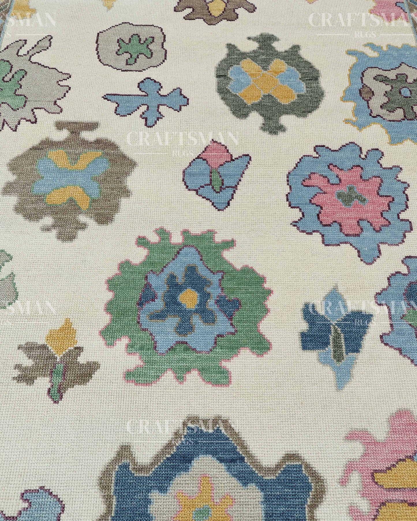 8x10 feet Wool Hand-Knotted Oushak-Inspired Rug | Craftsman Rugs Exclusive