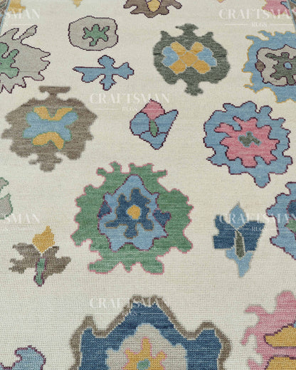 8x10 feet Wool Hand-Knotted Oushak-Inspired Rug | Craftsman Rugs Exclusive