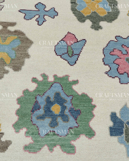 8x10 feet Wool Hand-Knotted Oushak-Inspired Rug | Craftsman Rugs Exclusive
