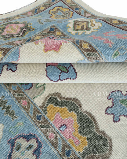 8x10 feet Wool Hand-Knotted Oushak-Inspired Rug | Craftsman Rugs Exclusive