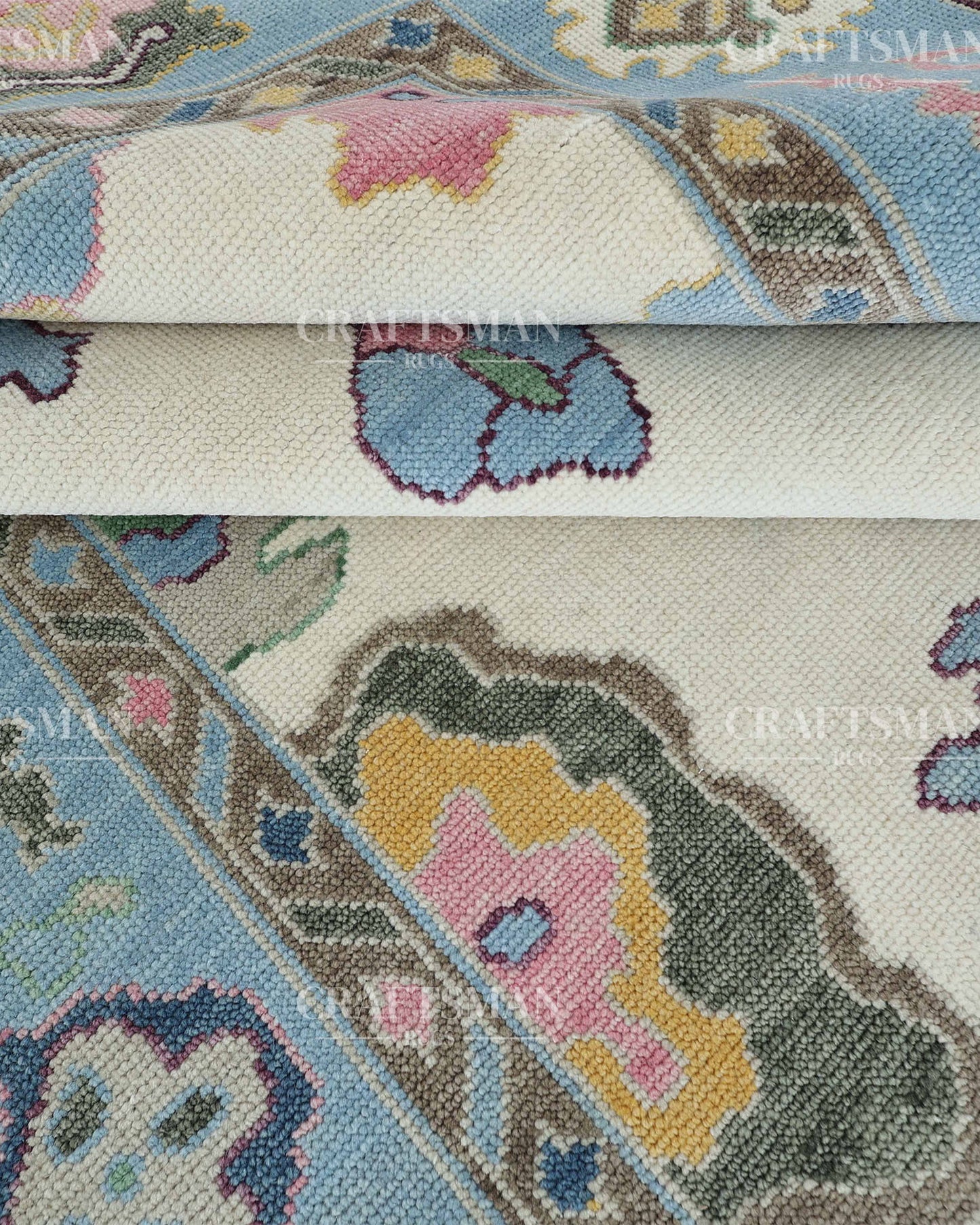 8x10 feet Wool Hand-Knotted Oushak-Inspired Rug | Craftsman Rugs Exclusive