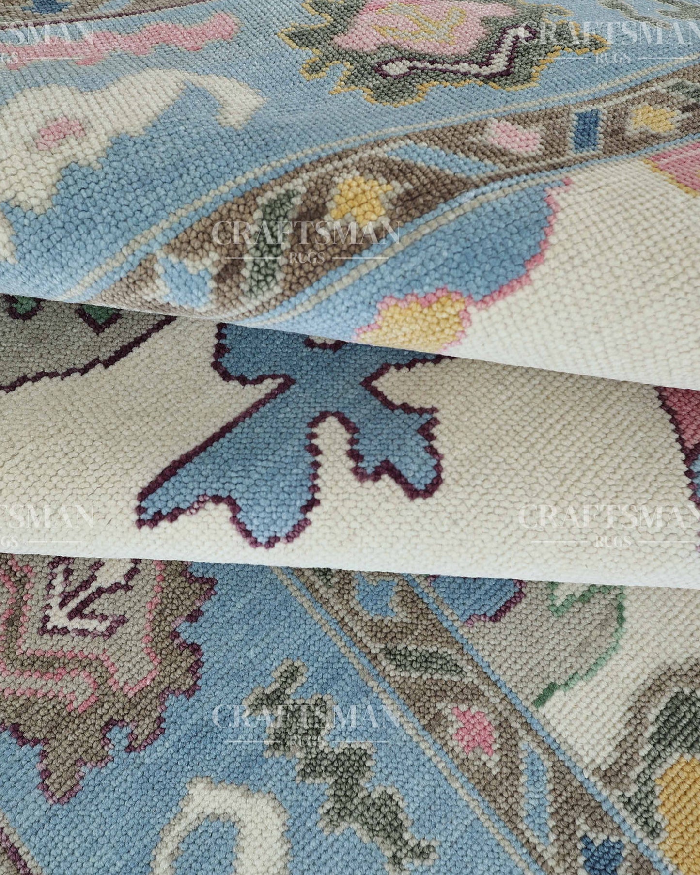 8x10 feet Wool Hand-Knotted Oushak-Inspired Rug | Craftsman Rugs Exclusive