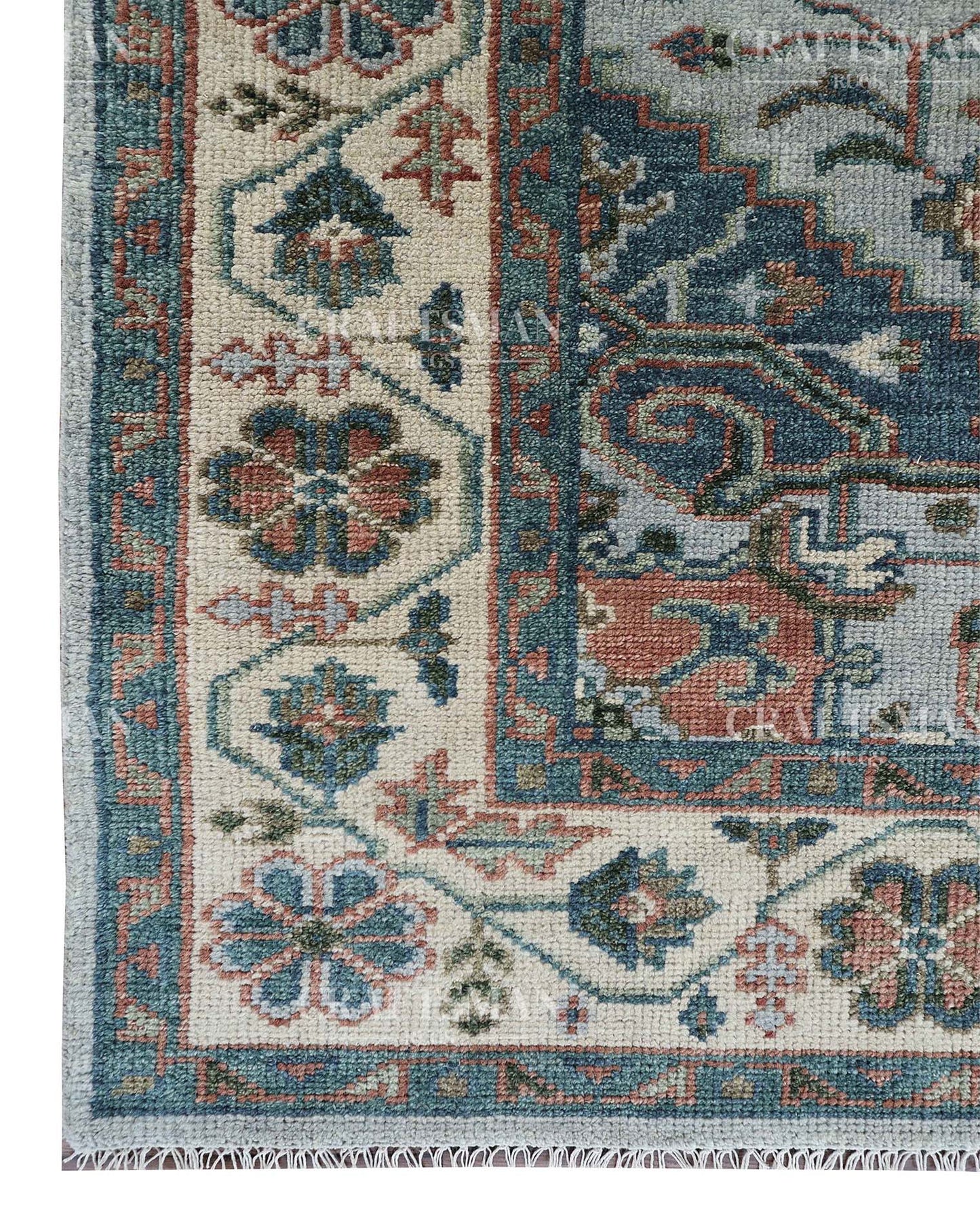 8x10 feet Wool Hand-Knotted Oushak-Inspired Rug | Craftsman Rugs Exclusive