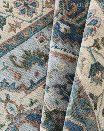 8x10 feet Wool Hand-Knotted Oushak-Inspired Rug | Craftsman Rugs Exclusive