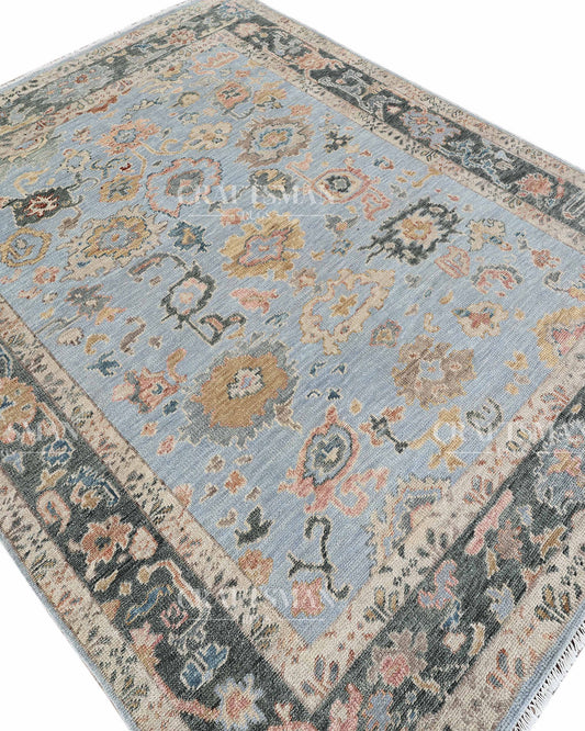 8x10 feet Wool Hand-Knotted Oushak-Inspired Rug | Craftsman Rugs Exclusive