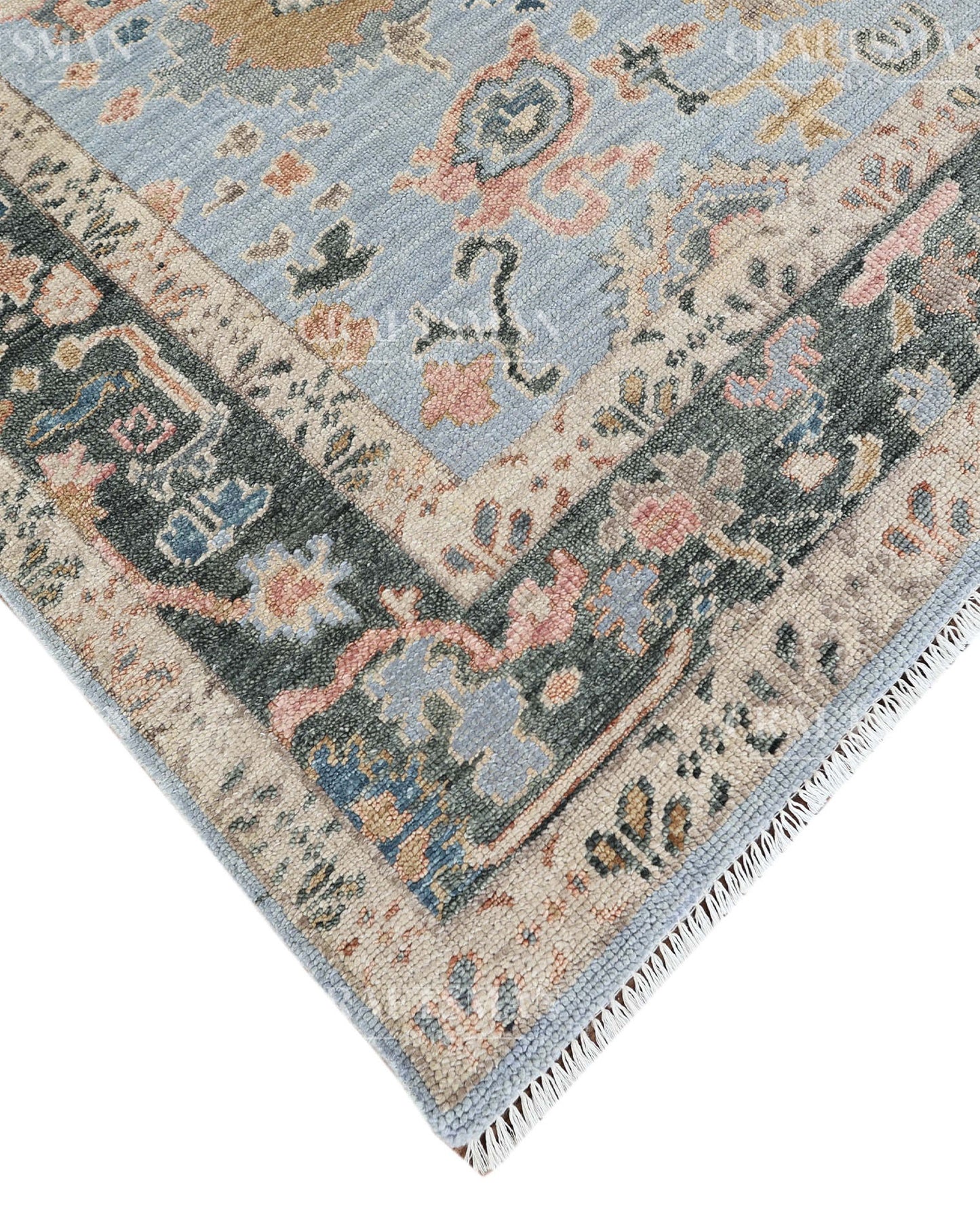 8x10 feet Wool Hand-Knotted Oushak-Inspired Rug | Craftsman Rugs Exclusive