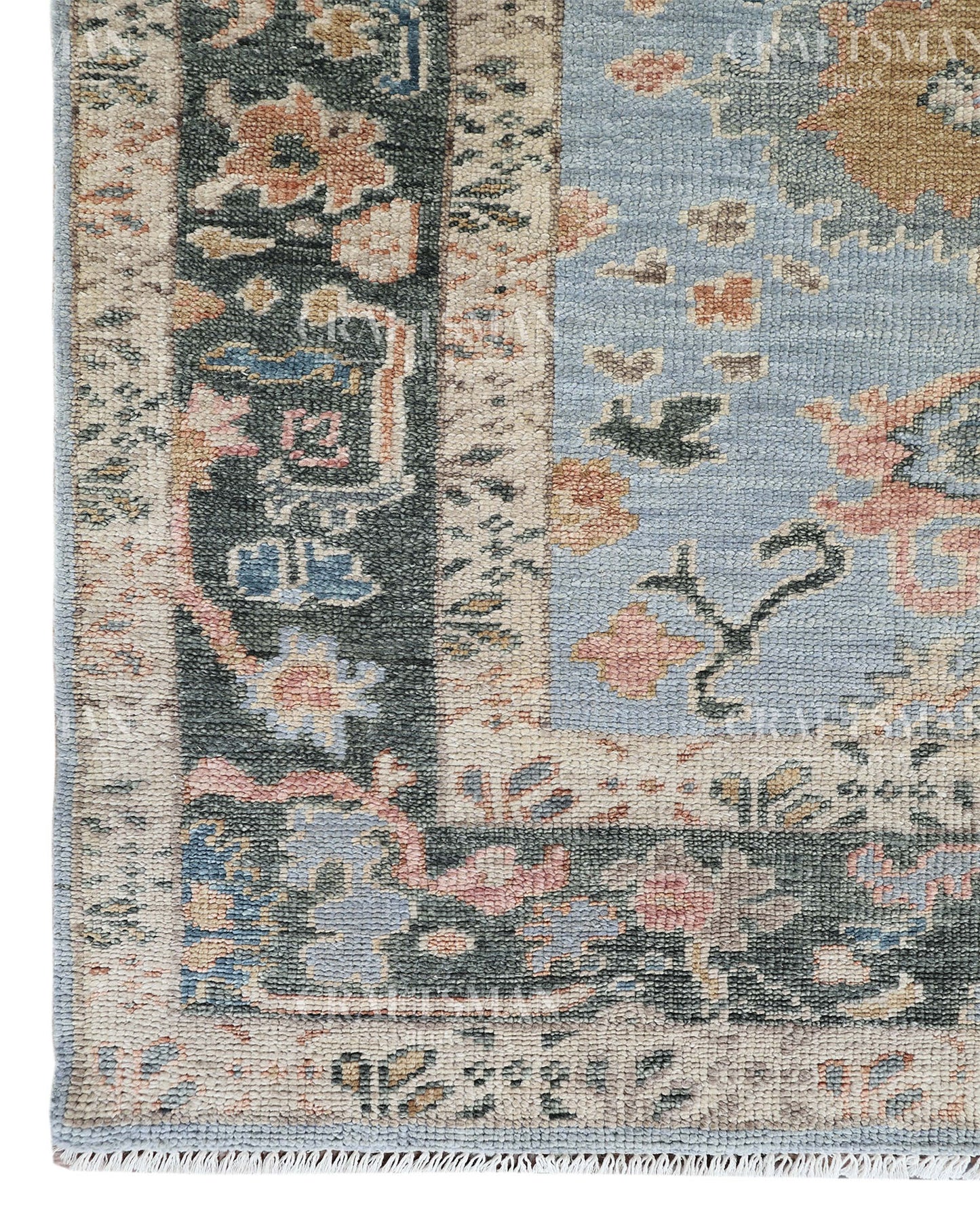 8x10 feet Wool Hand-Knotted Oushak-Inspired Rug | Craftsman Rugs Exclusive