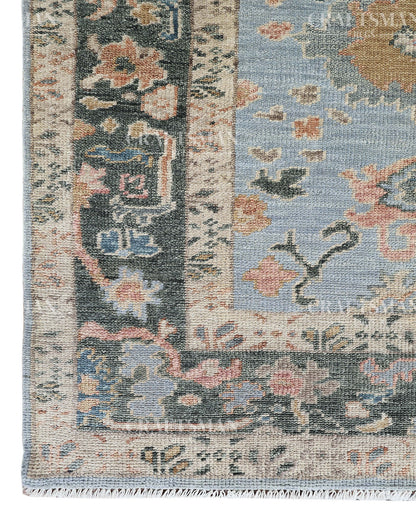8x10 feet Wool Hand-Knotted Oushak-Inspired Rug | Craftsman Rugs Exclusive