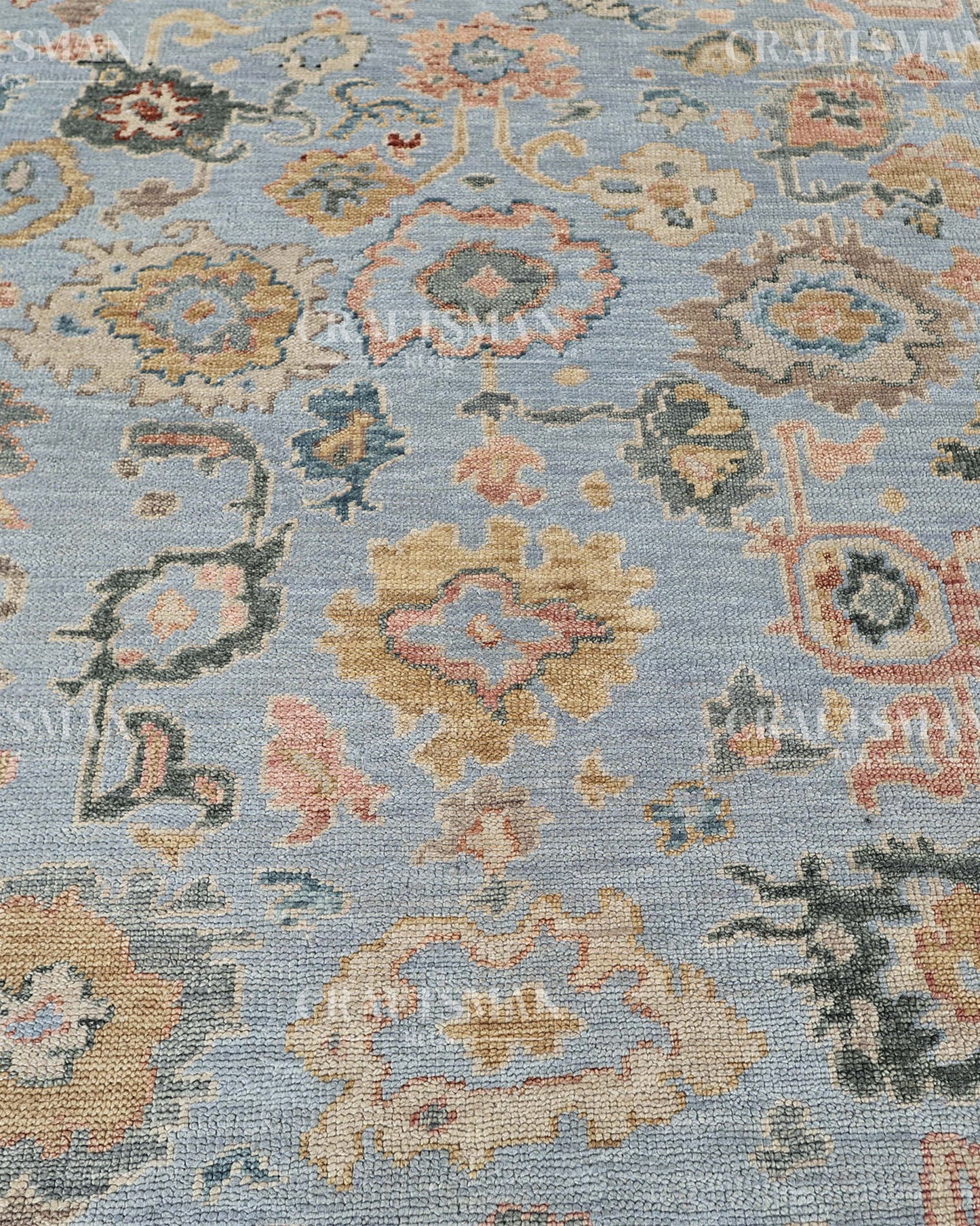 8x10 feet Wool Hand-Knotted Oushak-Inspired Rug | Craftsman Rugs Exclusive