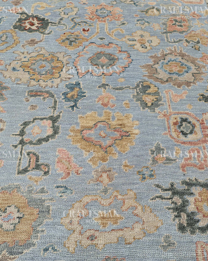 8x10 feet Wool Hand-Knotted Oushak-Inspired Rug | Craftsman Rugs Exclusive