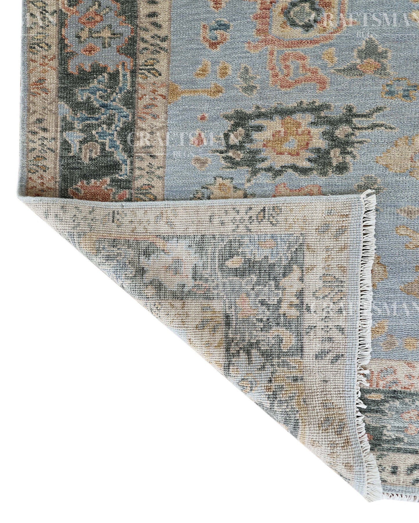 8x10 feet Wool Hand-Knotted Oushak-Inspired Rug | Craftsman Rugs Exclusive