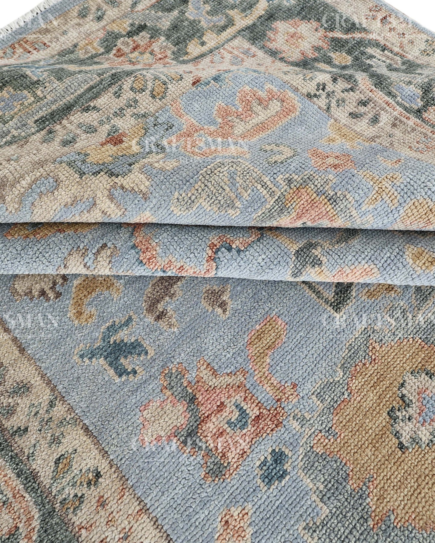 8x10 feet Wool Hand-Knotted Oushak-Inspired Rug | Craftsman Rugs Exclusive