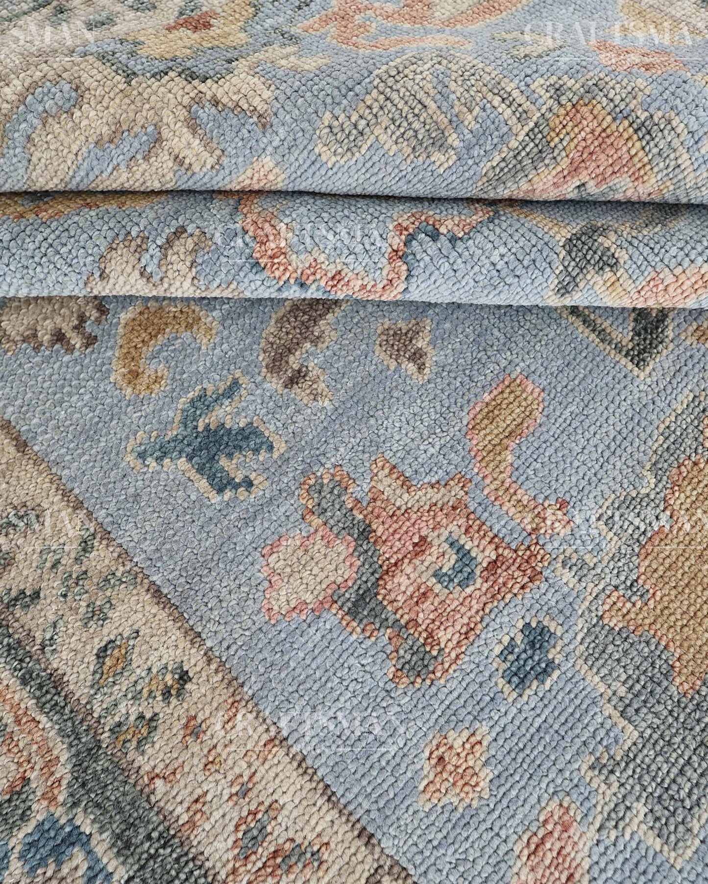 8x10 feet Wool Hand-Knotted Oushak-Inspired Rug | Craftsman Rugs Exclusive