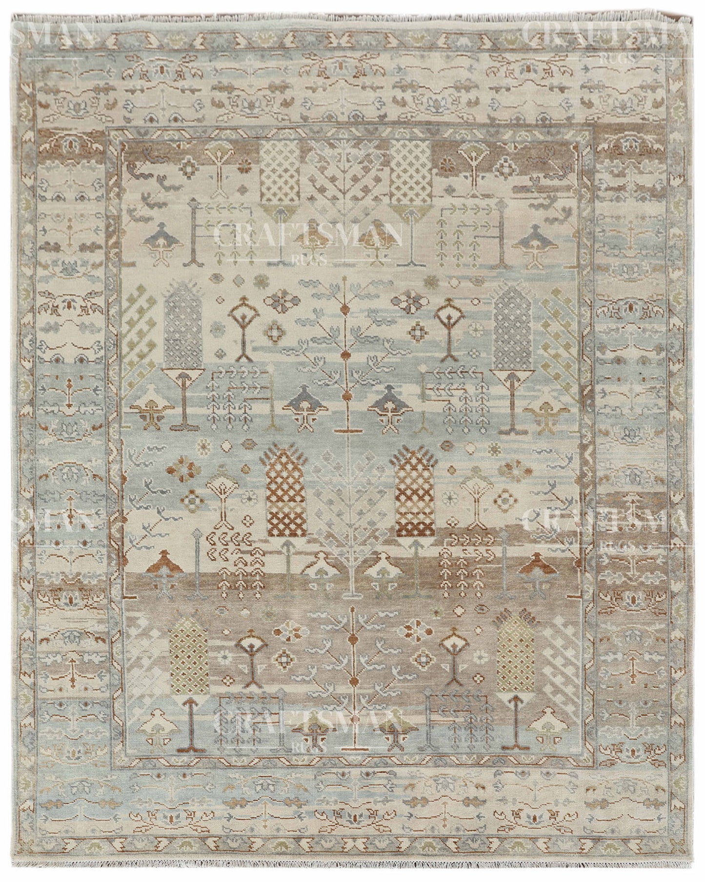 8x10 feet Wool Hand-Knotted Oushak-Inspired Rug | Craftsman Rugs Exclusive
