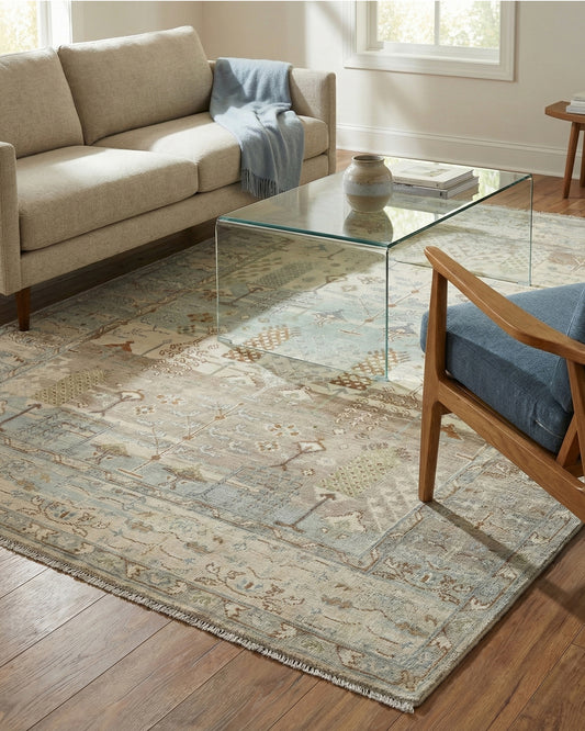 8x10 feet Wool Hand-Knotted Oushak-Inspired Rug | Craftsman Rugs Exclusive