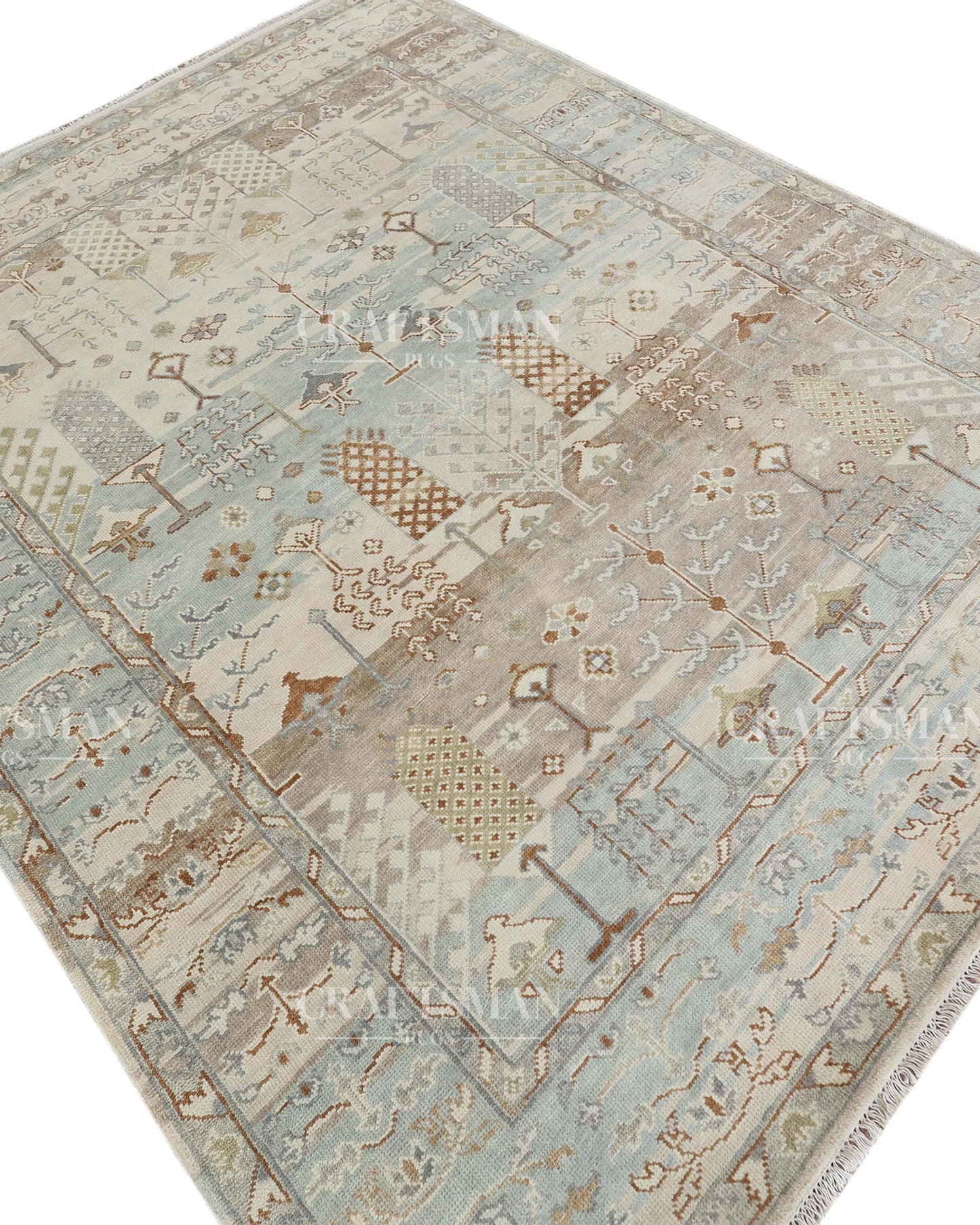 8x10 feet Wool Hand-Knotted Oushak-Inspired Rug | Craftsman Rugs Exclusive