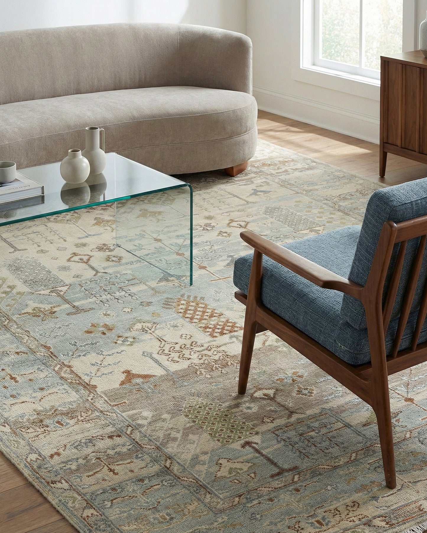 8x10 feet Wool Hand-Knotted Oushak-Inspired Rug | Craftsman Rugs Exclusive