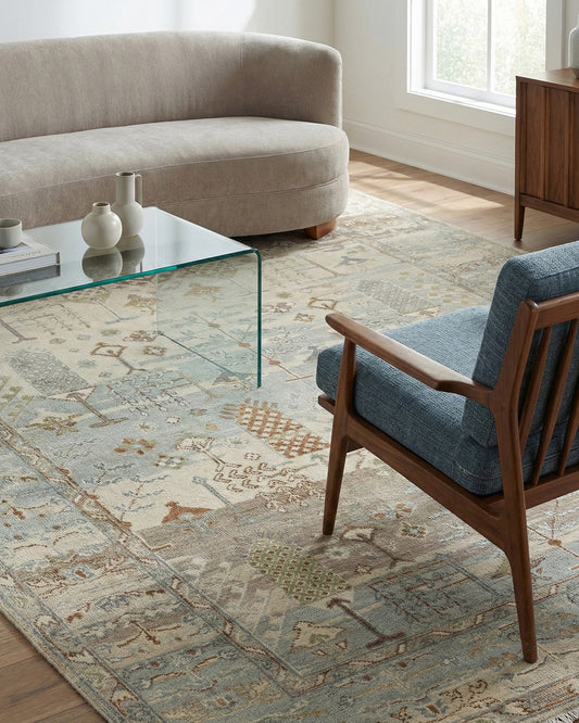 8x10 feet Wool Hand-Knotted Oushak-Inspired Rug | Craftsman Rugs Exclusive