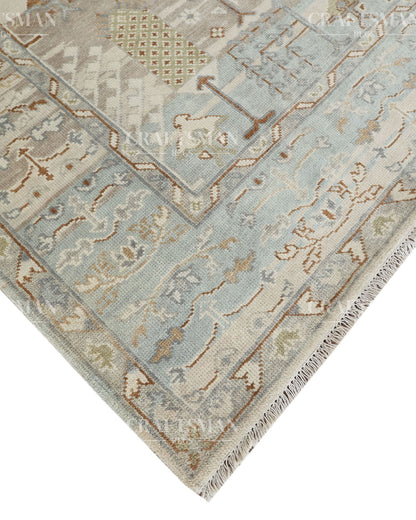 8x10 feet Wool Hand-Knotted Oushak-Inspired Rug | Craftsman Rugs Exclusive