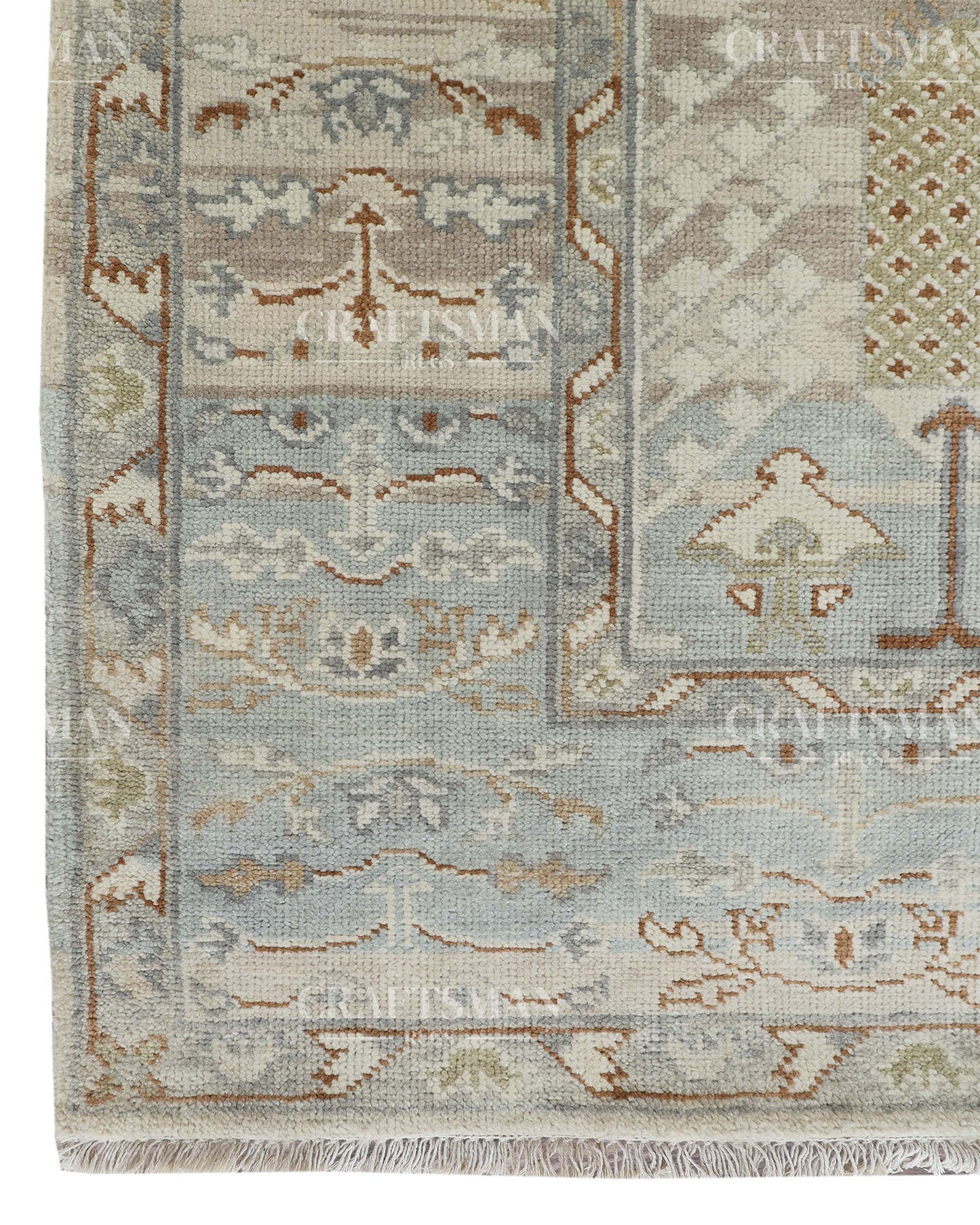 8x10 feet Wool Hand-Knotted Oushak-Inspired Rug | Craftsman Rugs Exclusive