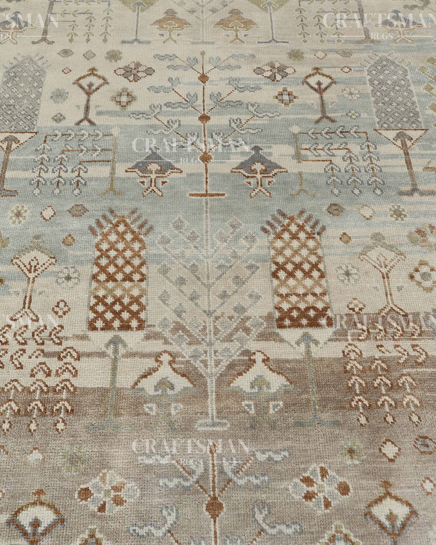 8x10 feet Wool Hand-Knotted Oushak-Inspired Rug | Craftsman Rugs Exclusive