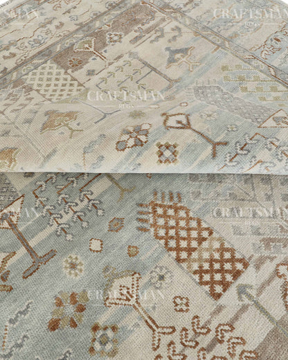 8x10 feet Wool Hand-Knotted Oushak-Inspired Rug | Craftsman Rugs Exclusive
