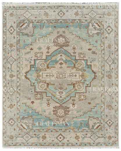 8x10 feet Wool Hand-Knotted Oushak-Inspired Rug | Craftsman Rugs Exclusive