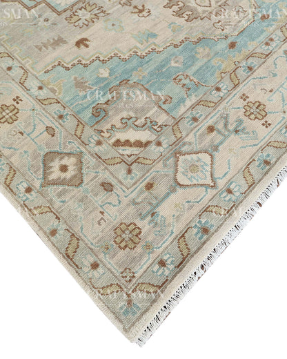 8x10 feet Wool Hand-Knotted Oushak-Inspired Rug | Craftsman Rugs Exclusive