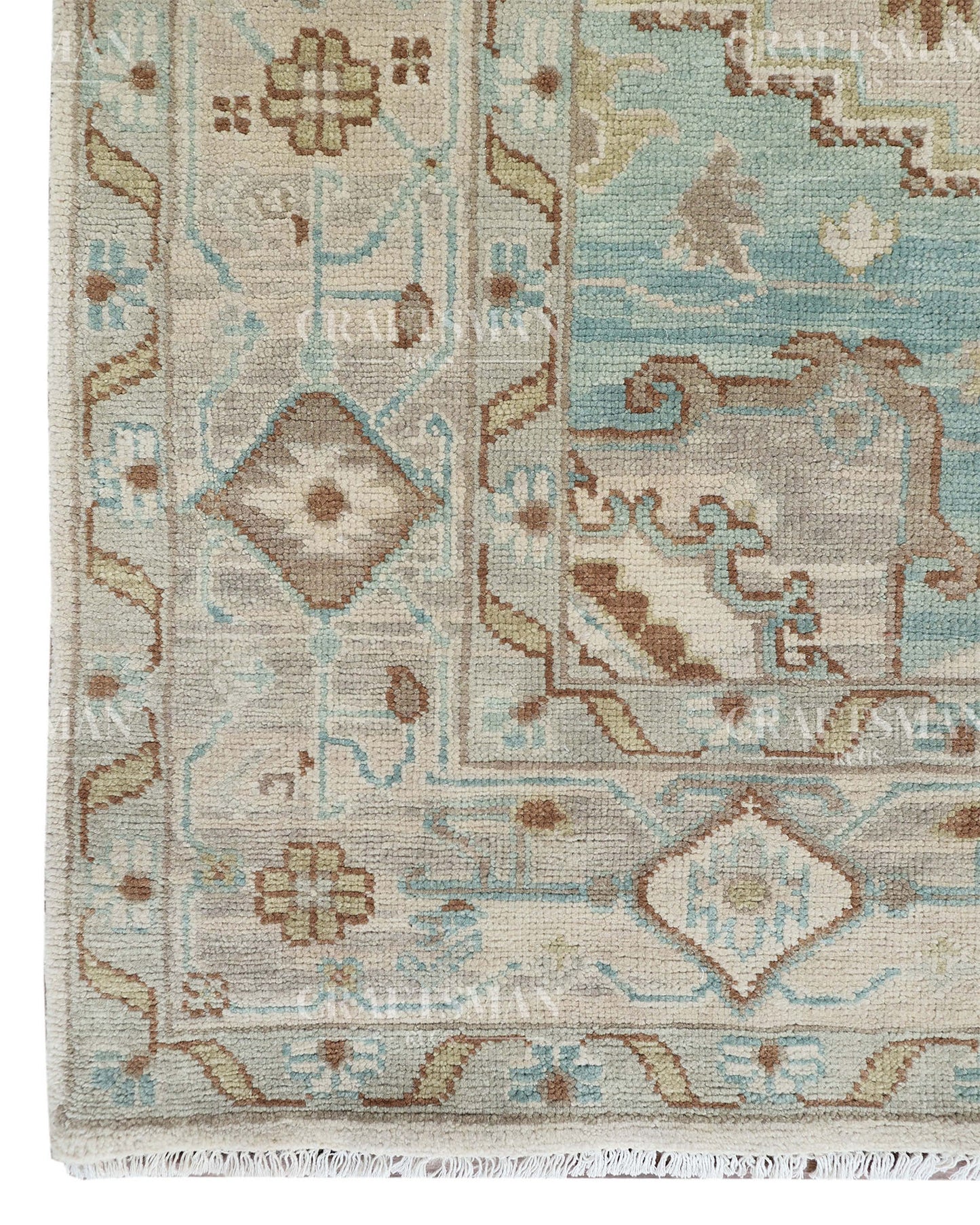 8x10 feet Wool Hand-Knotted Oushak-Inspired Rug | Craftsman Rugs Exclusive