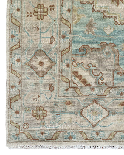8x10 feet Wool Hand-Knotted Oushak-Inspired Rug | Craftsman Rugs Exclusive