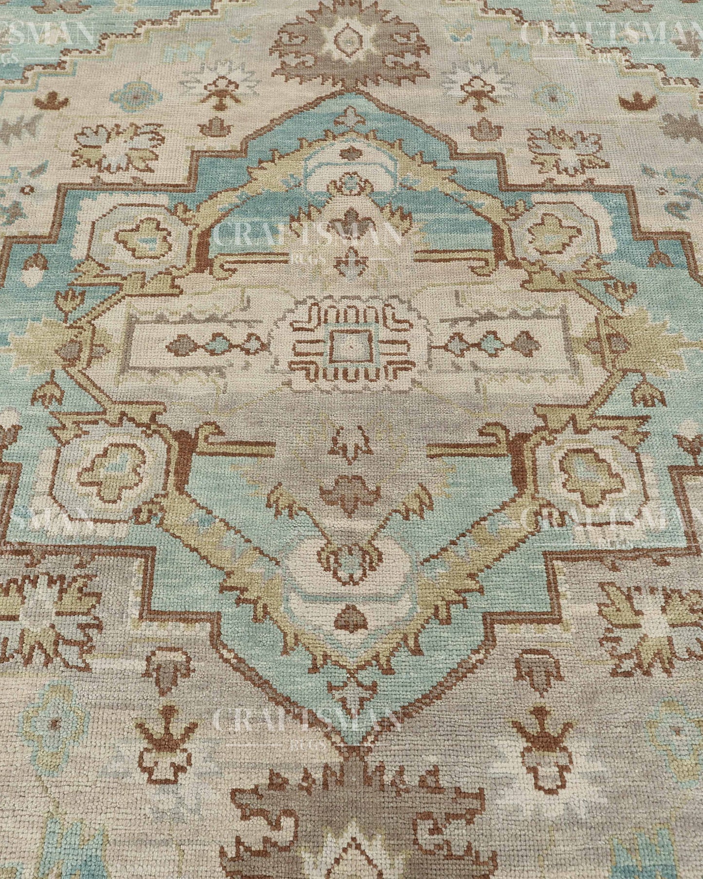 8x10 feet Wool Hand-Knotted Oushak-Inspired Rug | Craftsman Rugs Exclusive