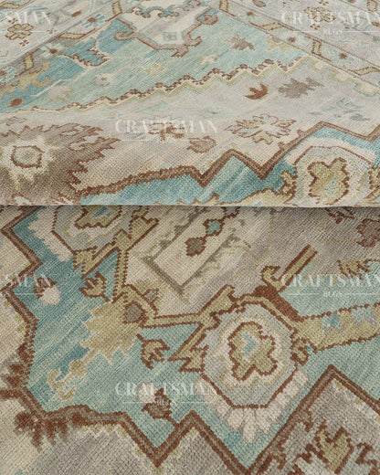 8x10 feet Wool Hand-Knotted Oushak-Inspired Rug | Craftsman Rugs Exclusive