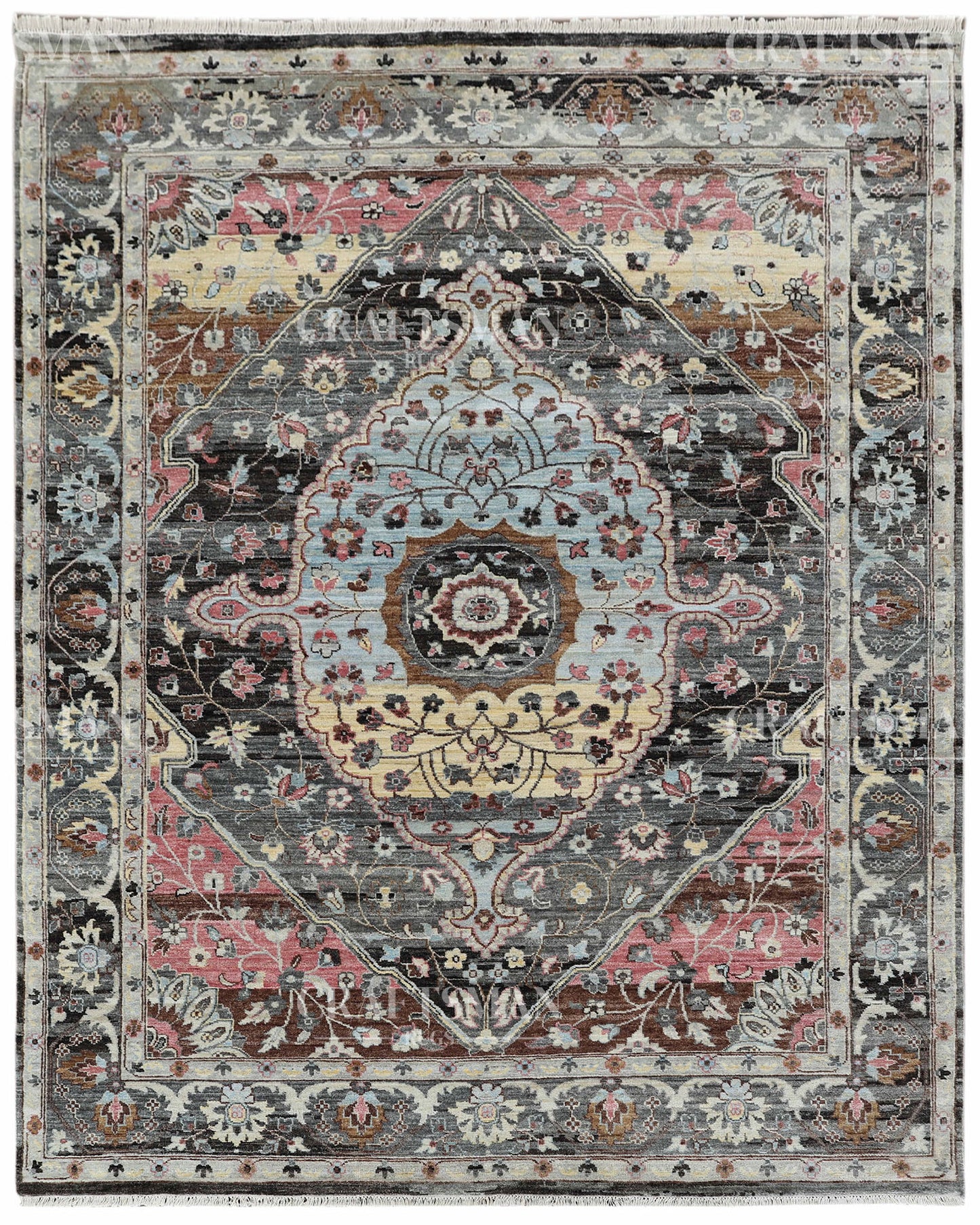 8x10 feet Vintage Hand-Knotted Wool Rug | One-of-a-Kind | Craftsman Rugs