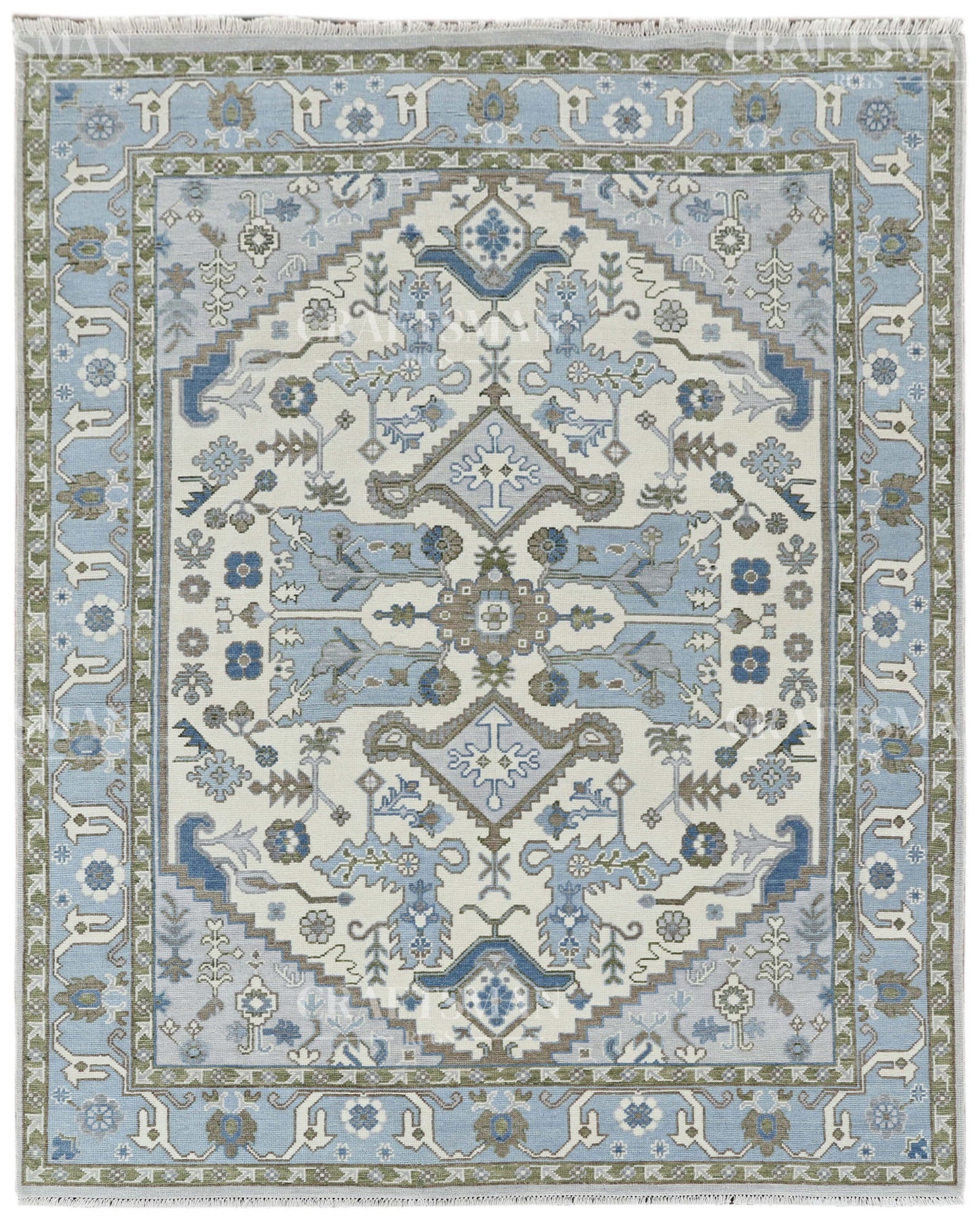 8x10 feet Wool Hand-Knotted Oushak-Inspired Rug | Craftsman Rugs Exclusive