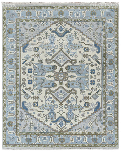 8x10 feet Wool Hand-Knotted Oushak-Inspired Rug | Craftsman Rugs Exclusive
