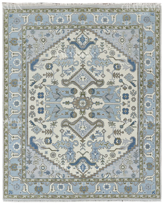 8x10 feet Wool Hand-Knotted Oushak-Inspired Rug | Craftsman Rugs Exclusive
