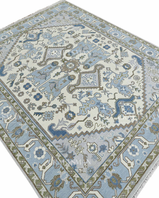 8x10 feet Wool Hand-Knotted Oushak-Inspired Rug | Craftsman Rugs Exclusive