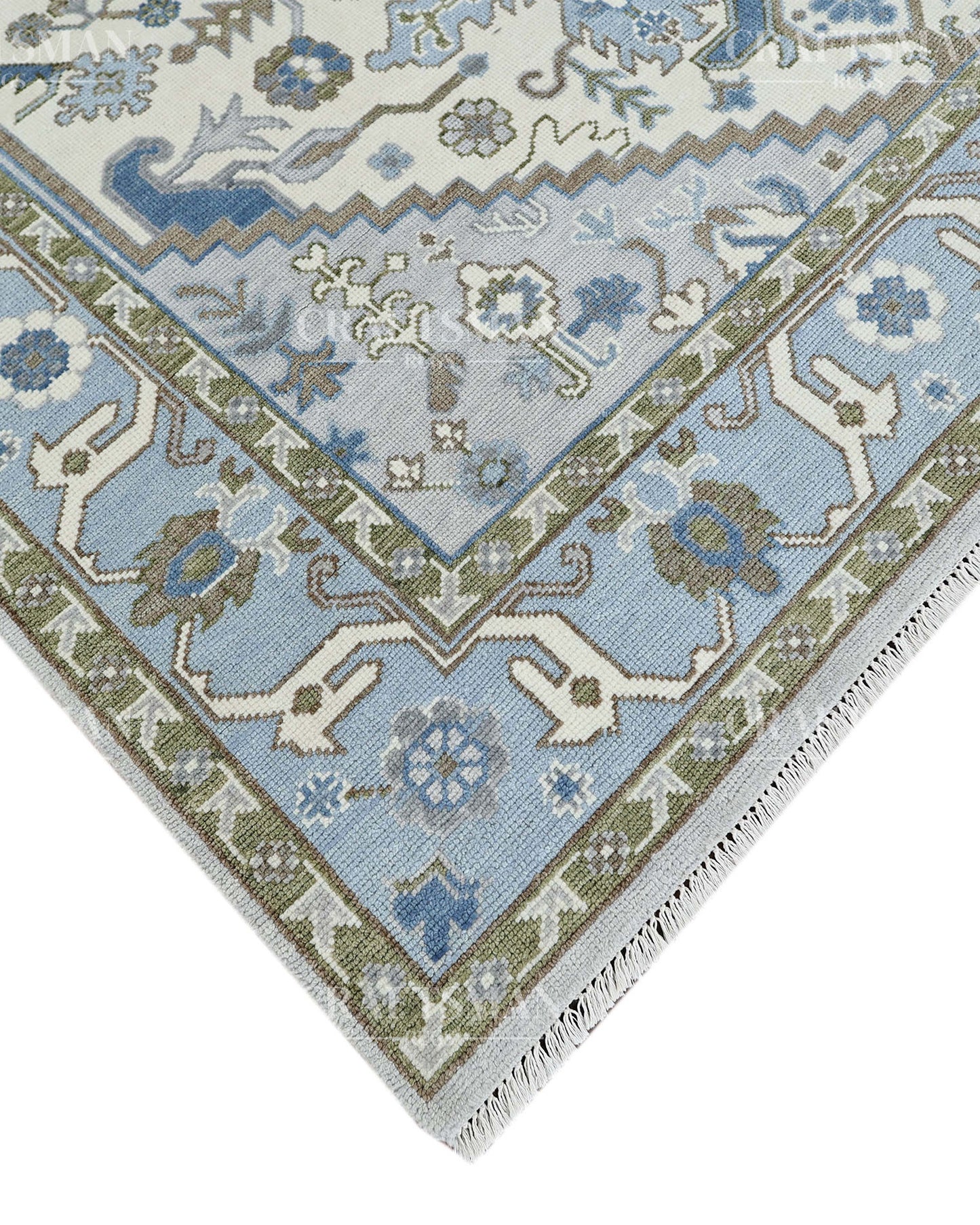 8x10 feet Wool Hand-Knotted Oushak-Inspired Rug | Craftsman Rugs Exclusive