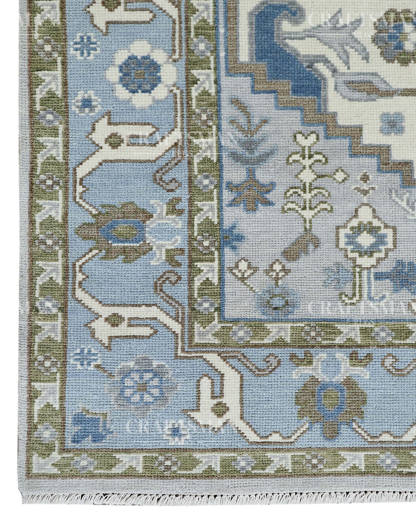 8x10 feet Wool Hand-Knotted Oushak-Inspired Rug | Craftsman Rugs Exclusive