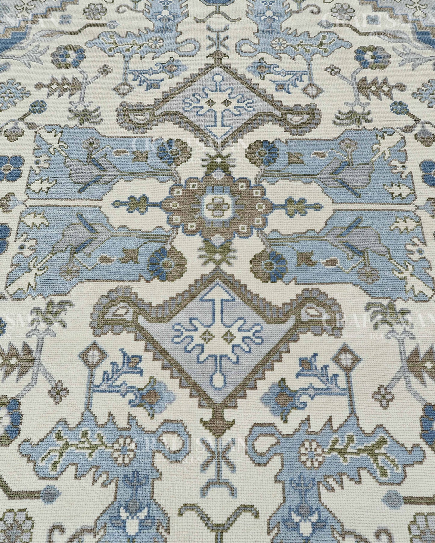 8x10 feet Wool Hand-Knotted Oushak-Inspired Rug | Craftsman Rugs Exclusive