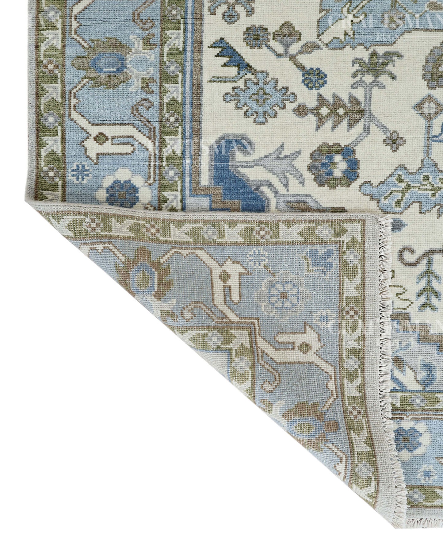 8x10 feet Wool Hand-Knotted Oushak-Inspired Rug | Craftsman Rugs Exclusive