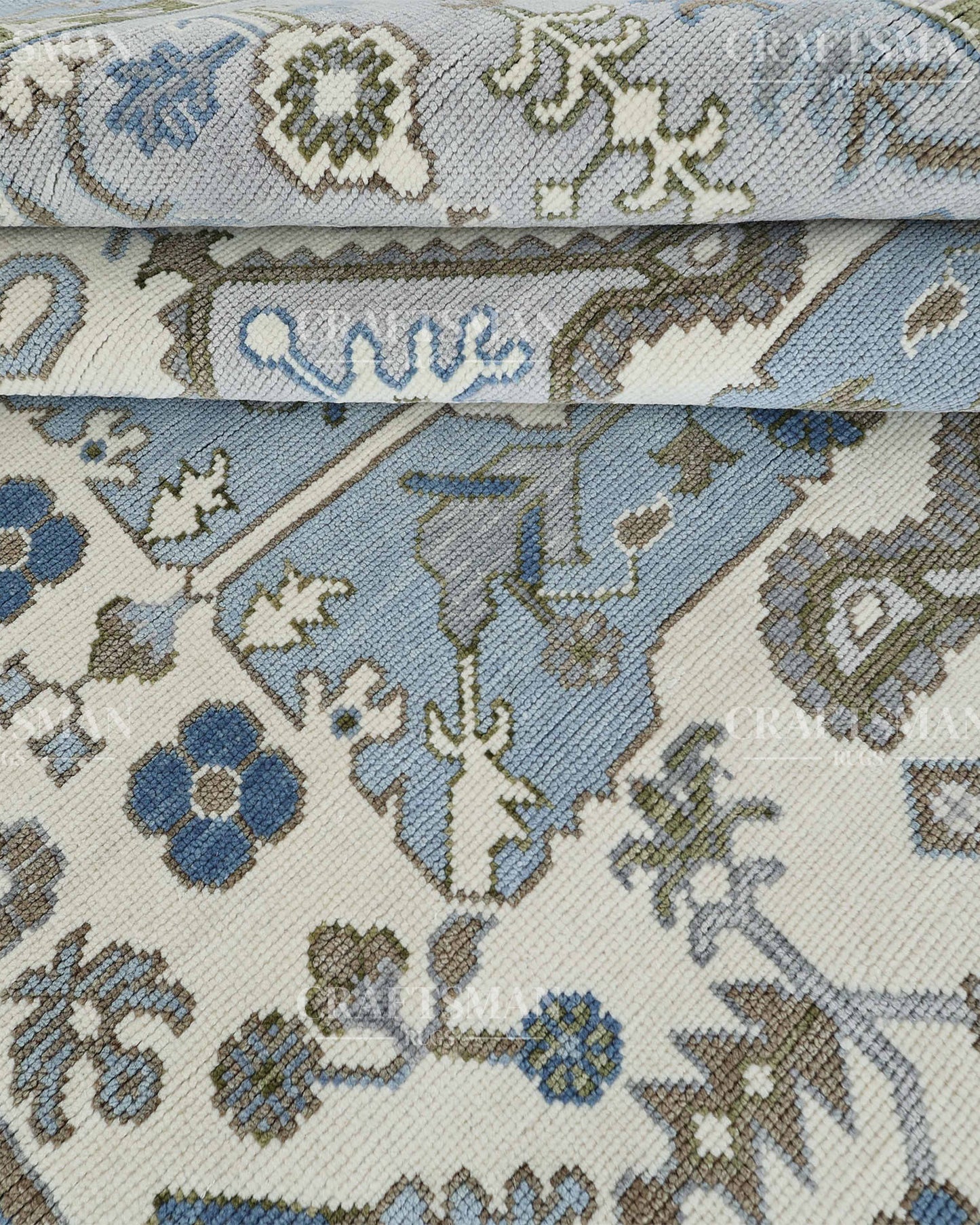 8x10 feet Wool Hand-Knotted Oushak-Inspired Rug | Craftsman Rugs Exclusive