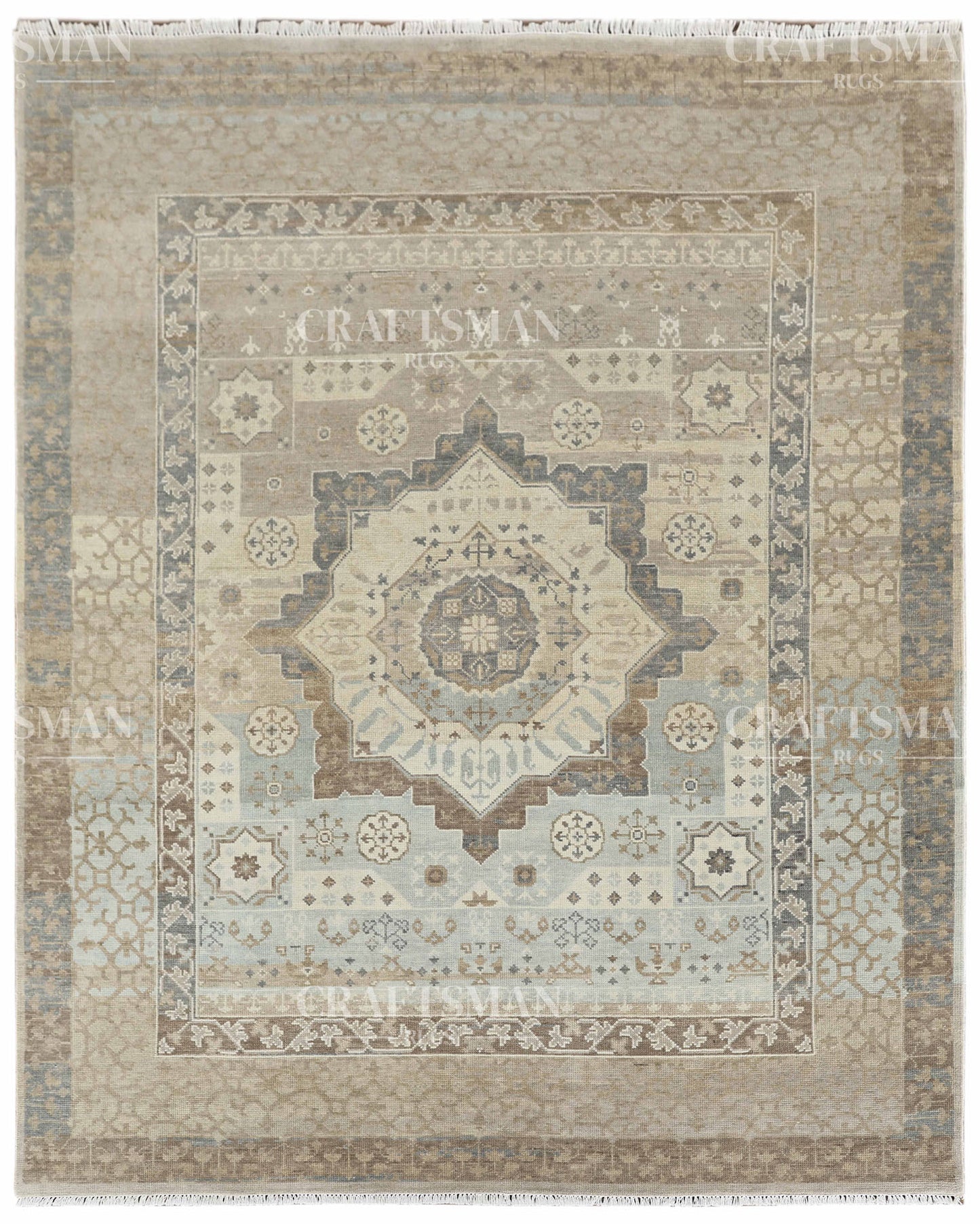 8x10 feet Wool Hand-Knotted Oushak-Inspired Rug | Craftsman Rugs Exclusive
