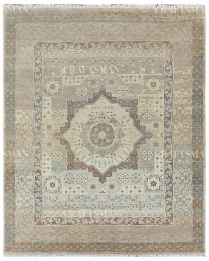 8x10 feet Wool Hand-Knotted Oushak-Inspired Rug | Craftsman Rugs Exclusive