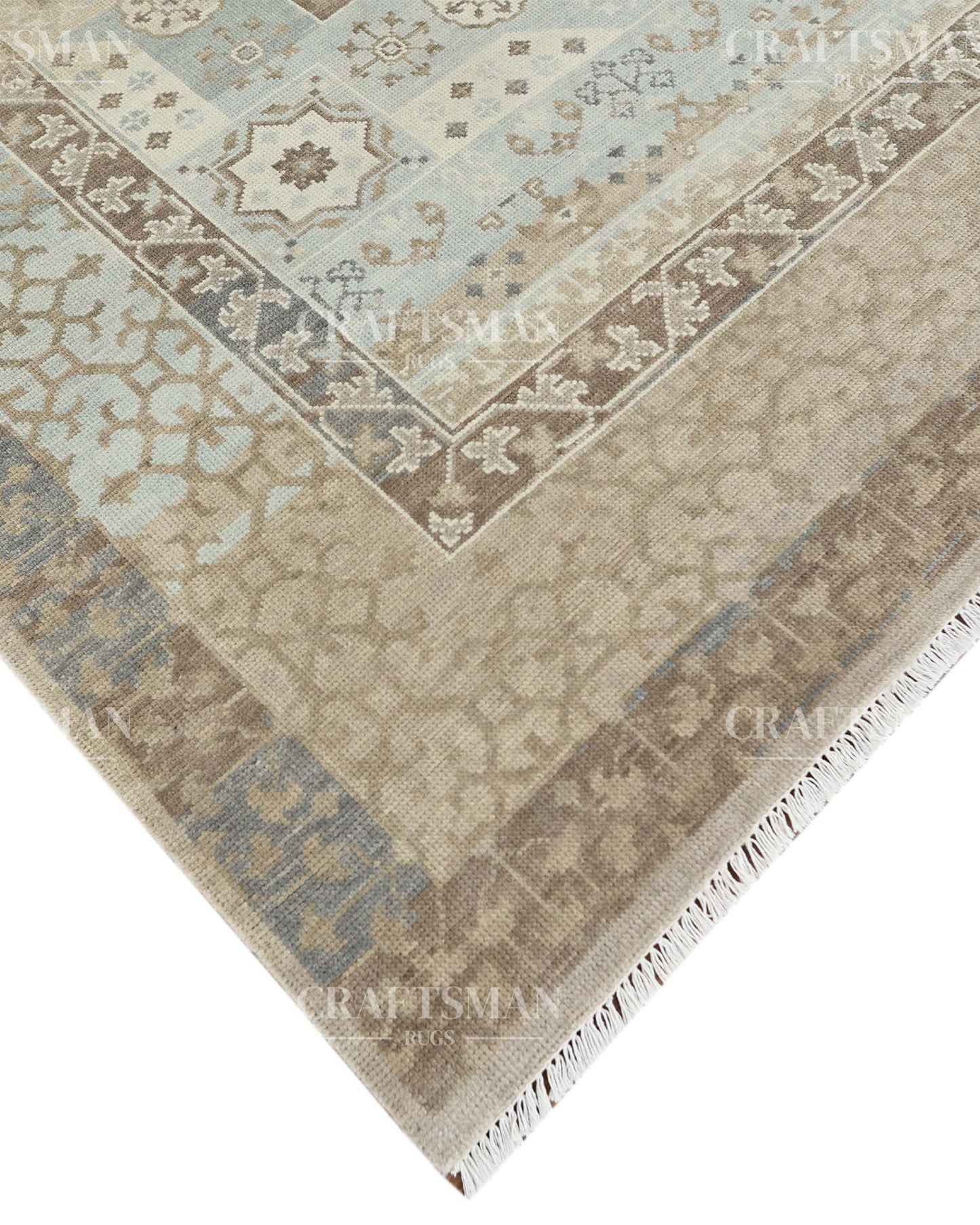 8x10 feet Wool Hand-Knotted Oushak-Inspired Rug | Craftsman Rugs Exclusive