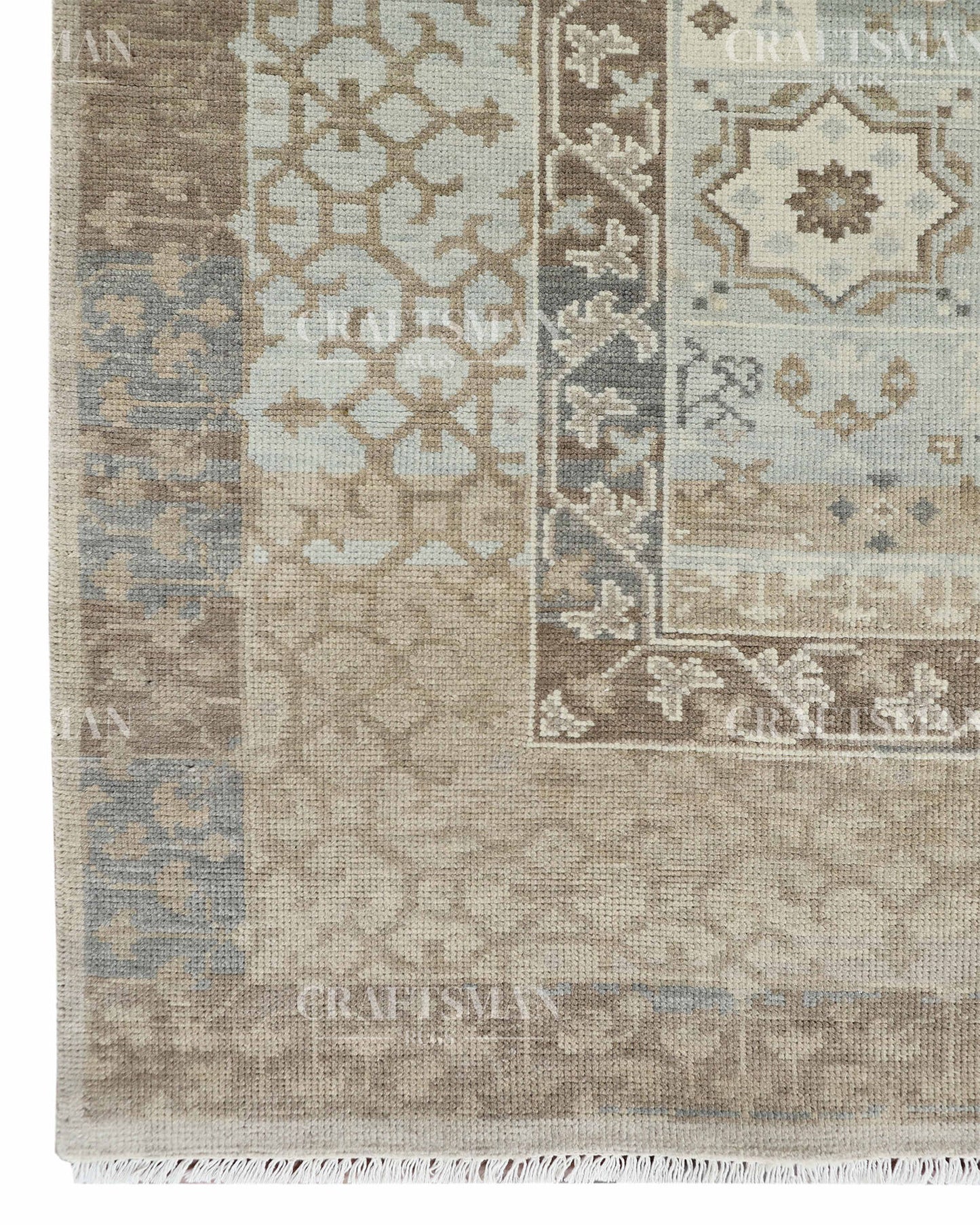 8x10 feet Wool Hand-Knotted Oushak-Inspired Rug | Craftsman Rugs Exclusive