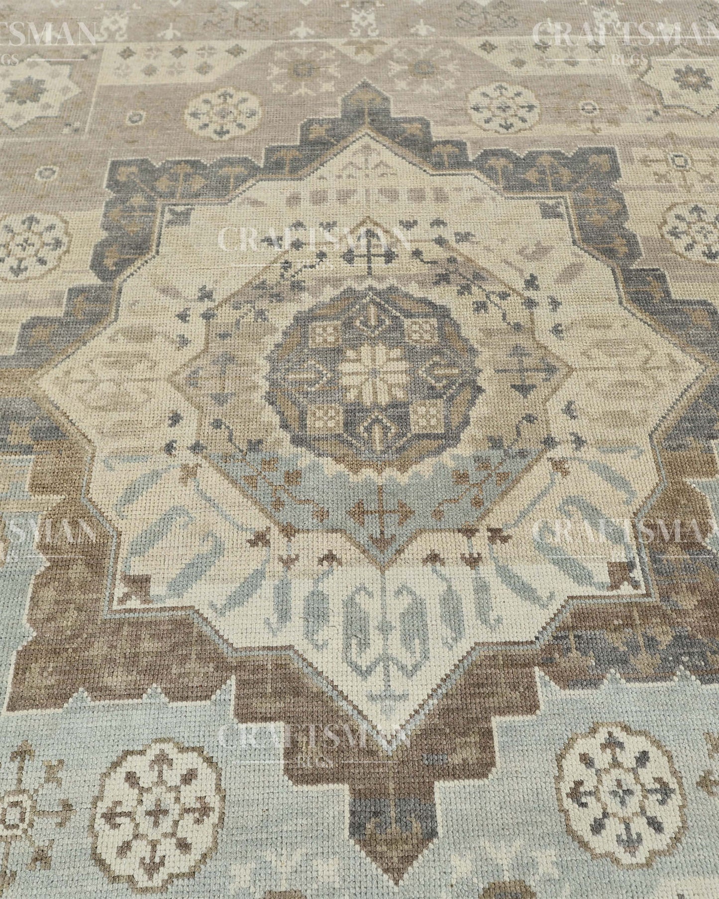 8x10 feet Wool Hand-Knotted Oushak-Inspired Rug | Craftsman Rugs Exclusive